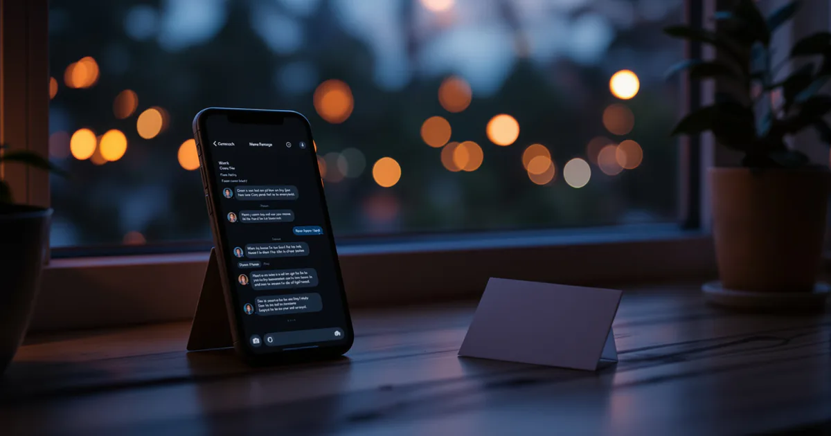 A phone on a dusk-lit windowsill showing an AI companion chat beside a blank price tag